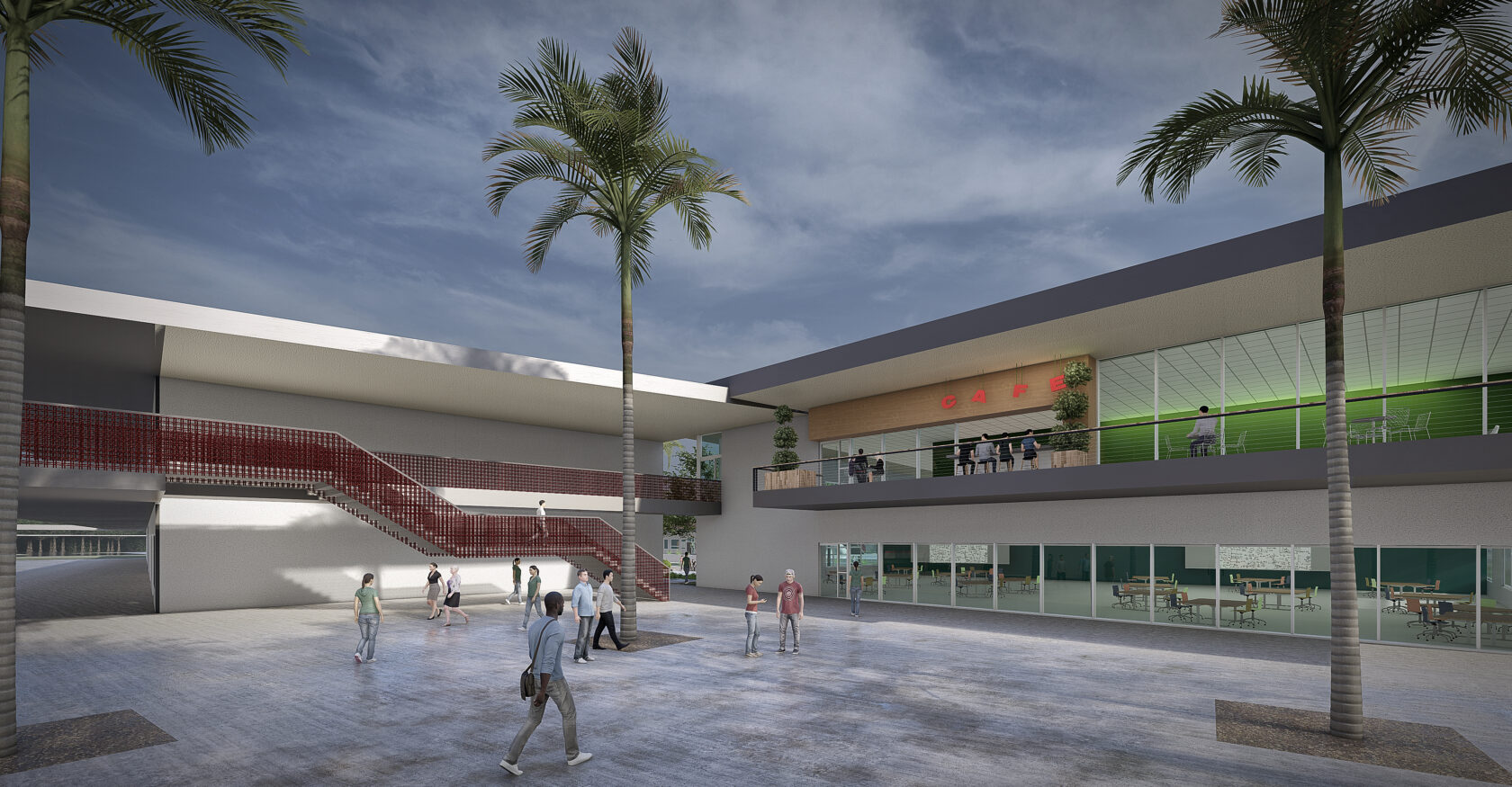 Rendering of proposed cafe design at Clearwater High School